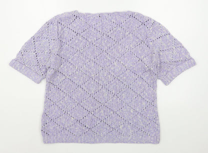 Womens UK Size M M&Co Purple Pullover Jumper