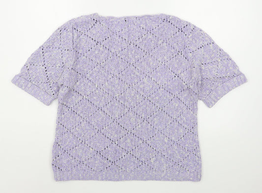 Womens UK Size M M&Co Purple Pullover Jumper