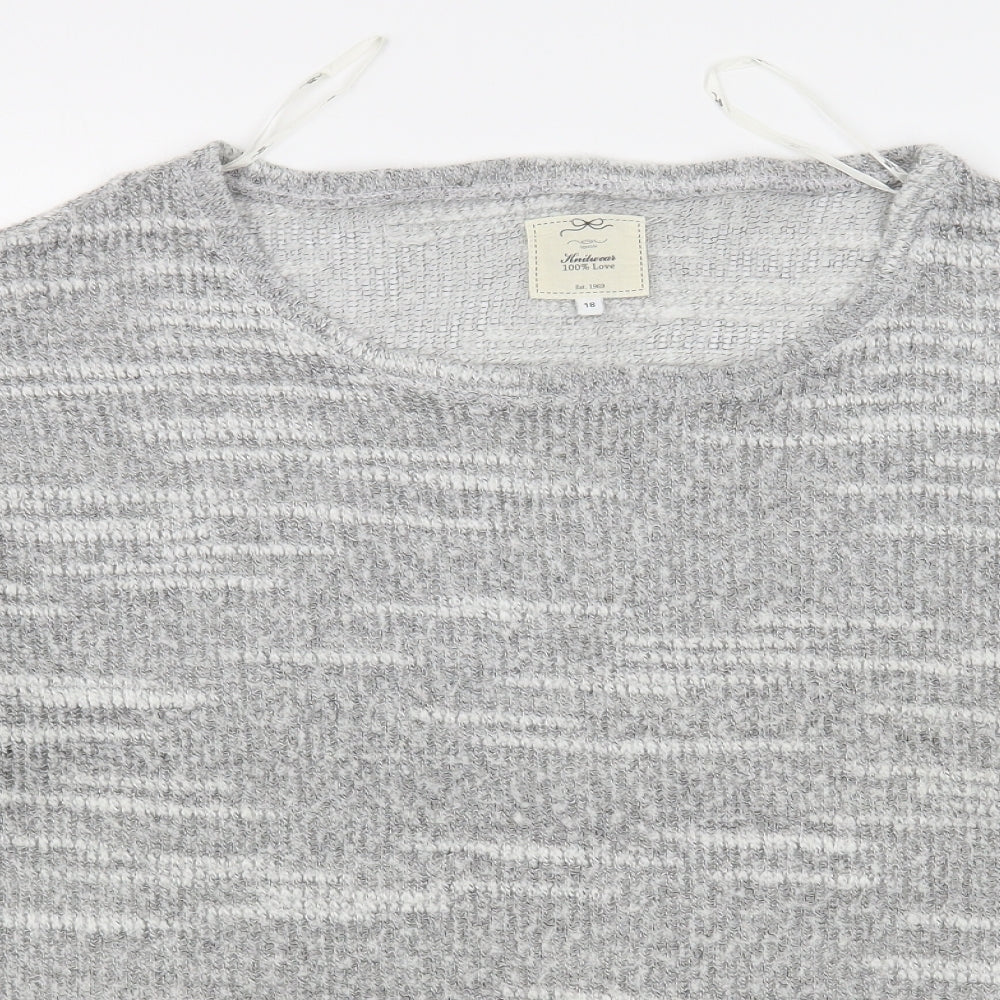 Womens UK Size 18 New Look Grey Pullover Jumper