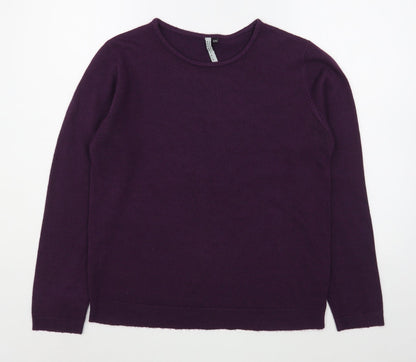 Intuition Womens Purple Round Neck  Acrylic Pullover Jumper Size 12