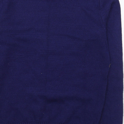 Preworn Mens Blue Round Neck  Acrylic Pullover Jumper Size S