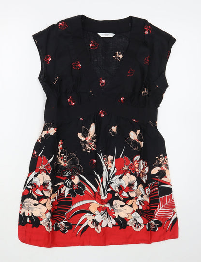 New Look Womens Multicoloured Floral 100% Cotton Sheath  Size 12  Round Neck Pullover