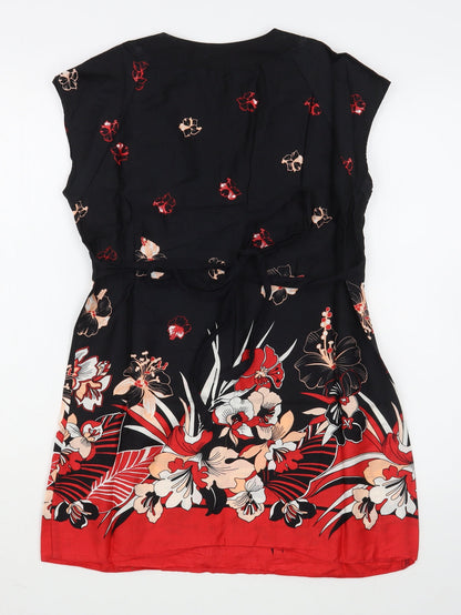 New Look Womens Multicoloured Floral 100% Cotton Sheath  Size 12  Round Neck Pullover