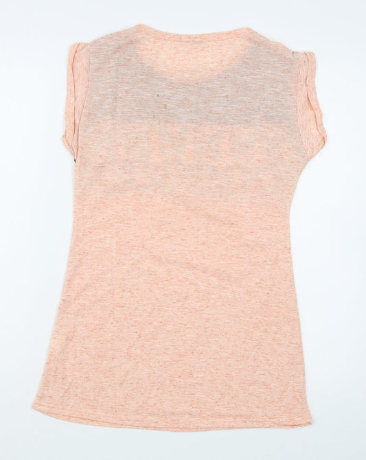 Womens UK Size S Chemistry Pink Basic T-Shirt