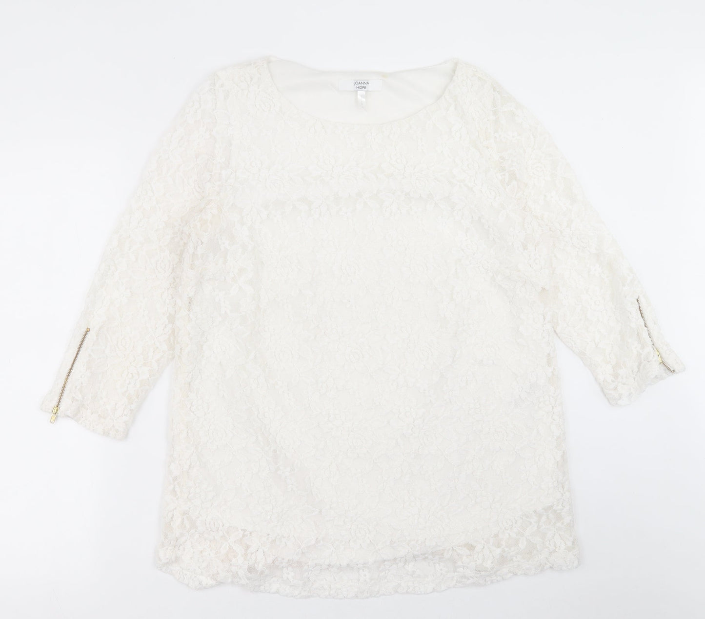 Womens UK Size 16 Joanna Hope White Basic T-Shirt