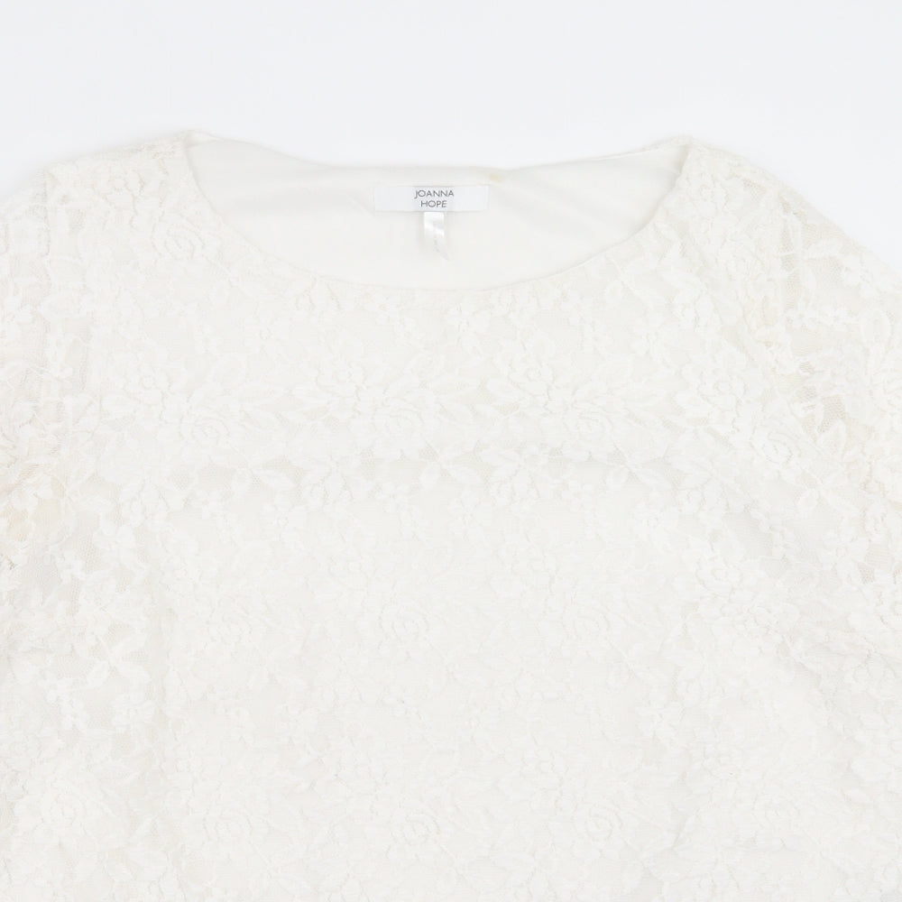 Womens UK Size 16 Joanna Hope White Basic T-Shirt