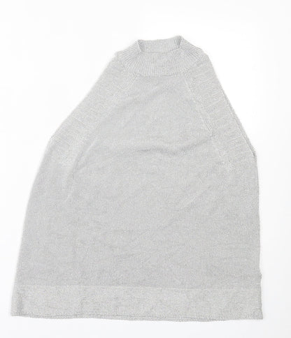 Womens UK Size M Topshop Silver Basic Tank