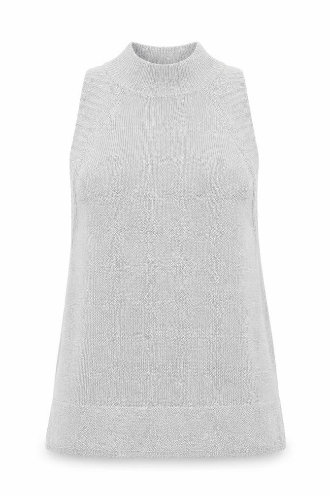 Womens UK Size M Topshop Silver Basic Tank