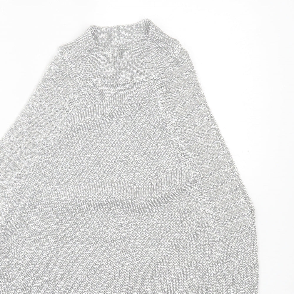 Womens UK Size M Topshop Silver Basic Tank
