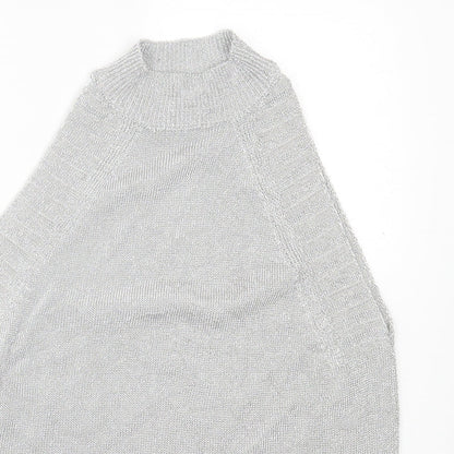 Womens UK Size M Topshop Silver Basic Tank