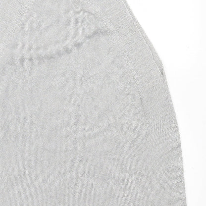 Womens UK Size M Topshop Silver Basic Tank