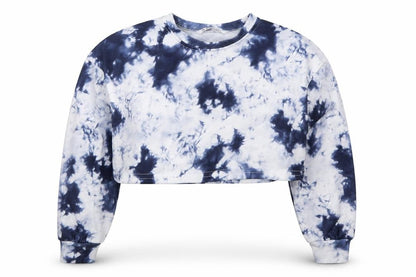 Front view of SHEIN girls’ blue polyester pullover sweatshirt, size 9, years pullover - abstract