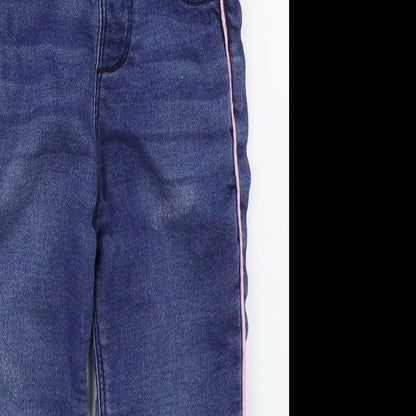 Denim Co Girls Blue  Cotton Snow Pants Jeans Size 18-24 Months  Button