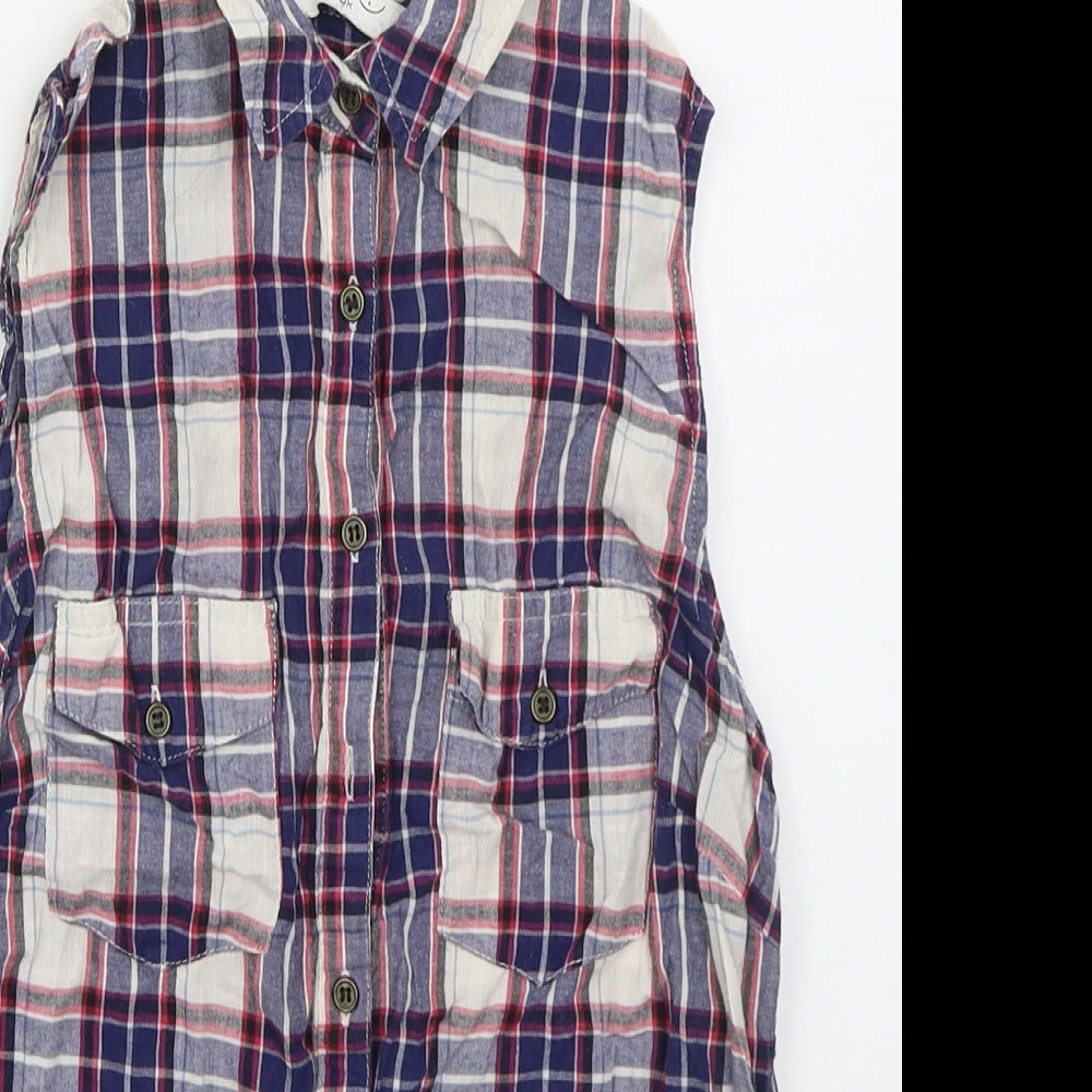 Womens UK Size 8 New Look Blue Basic Button-Up