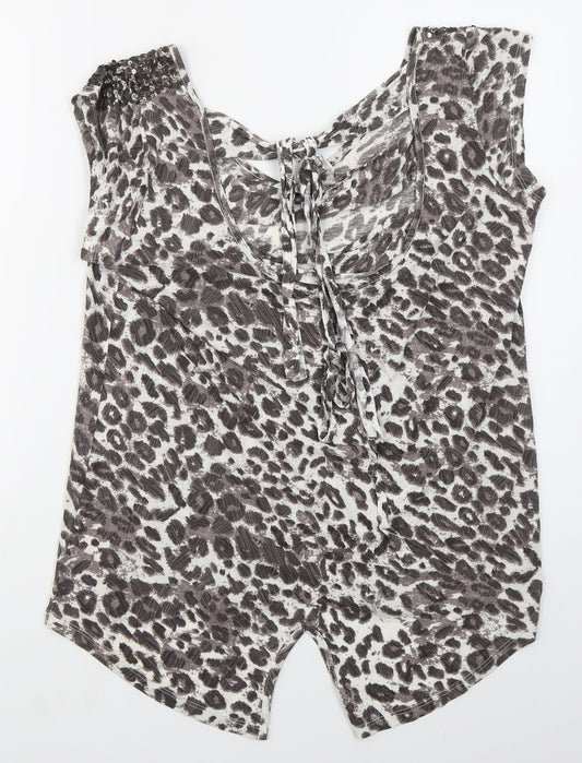 Womens UK Size M NEXT Brown Basic Tank