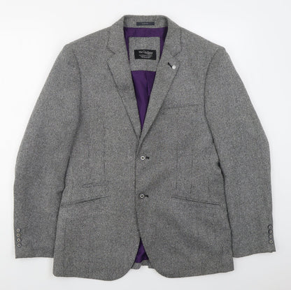 McQuillans Mens Grey  Polyester Jacket Suit Jacket Size 40