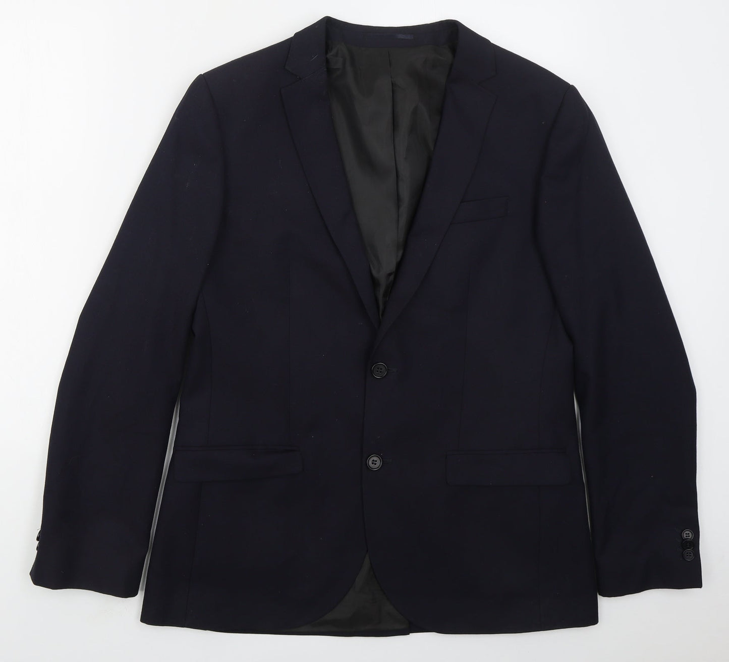 Mens UK Size 42 River Island Regular Blue Suit Jacket
