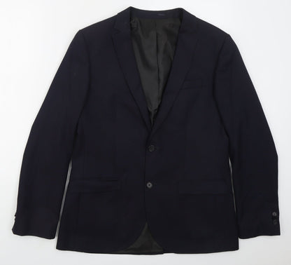 Mens UK Size 42 River Island Regular Blue Suit Jacket