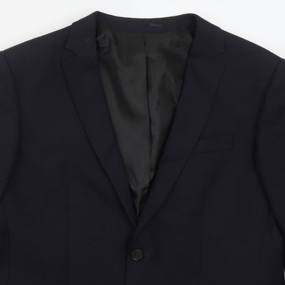Mens UK Size 42 River Island Regular Blue Suit Jacket