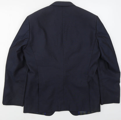 Identkit Mens Blue  Polyester Jacket Suit Jacket Size 40