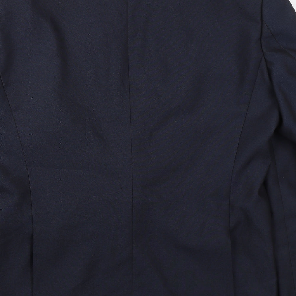 Identkit Mens Blue  Polyester Jacket Suit Jacket Size 40