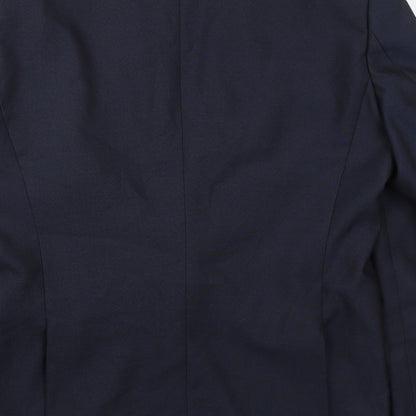 Identkit Mens Blue  Polyester Jacket Suit Jacket Size 40