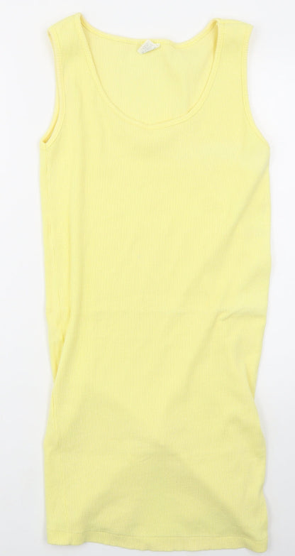 G.I Womens Yellow  Cotton Tank Dress  Size 10  Scoop Neck Pullover