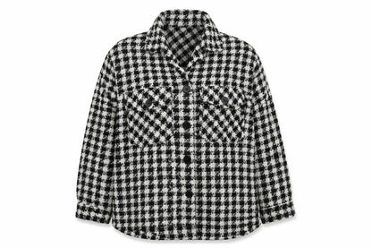 Lovie & Co Womens Black Houndstooth  Jacket  Size M  Button
