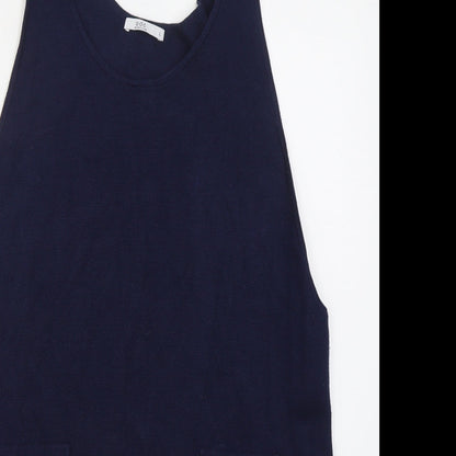 EDC Womens Blue  Viscose Tank Dress  Size L  Scoop Neck Pullover