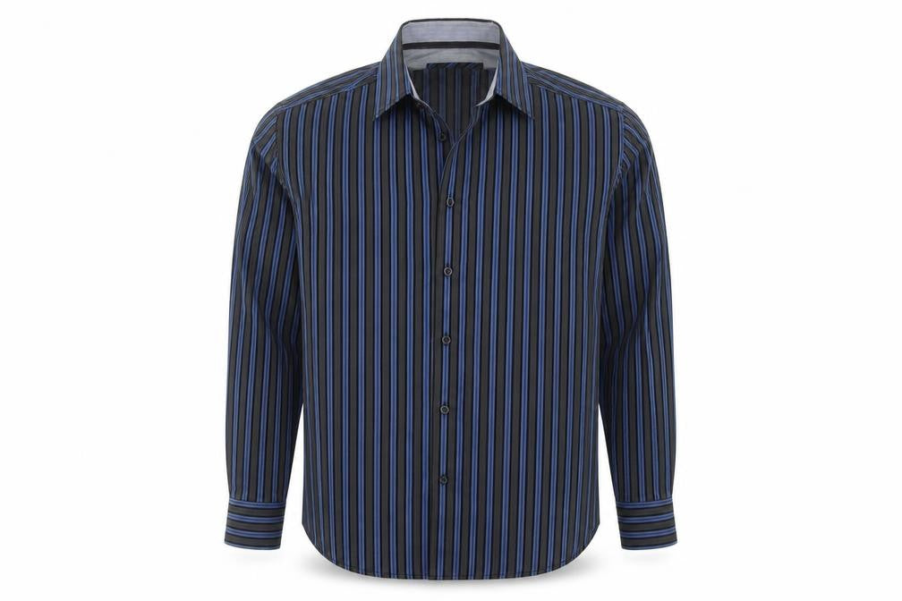 Mens UK Size L Remus Uomo Blue  Button-Up Long Sleeve Casual Shirt