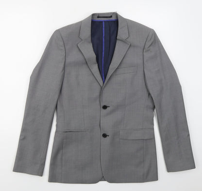 Mens UK Size 36 Topman Regular Grey Suit Jacket
