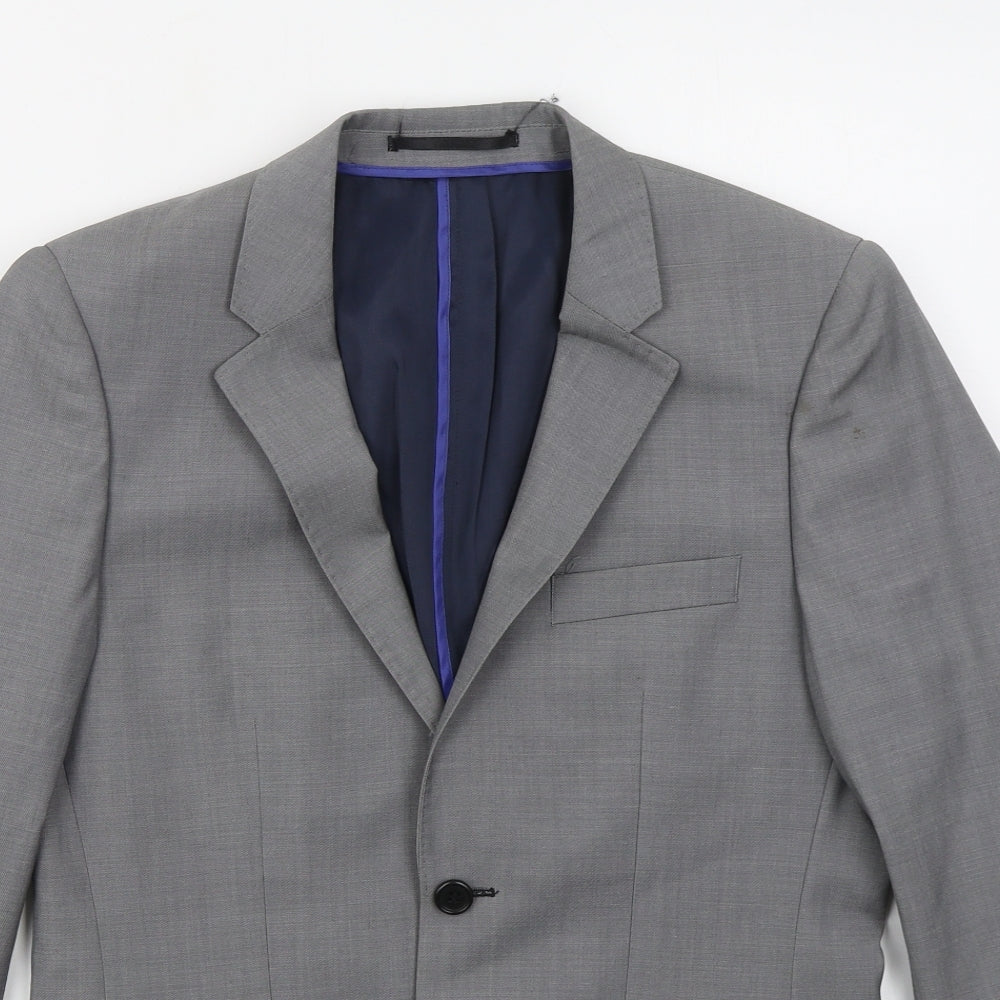 Mens UK Size 36 Topman Regular Grey Suit Jacket