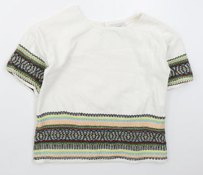 Womens UK Size 10 Marks and Spencer White Pullover Jumper