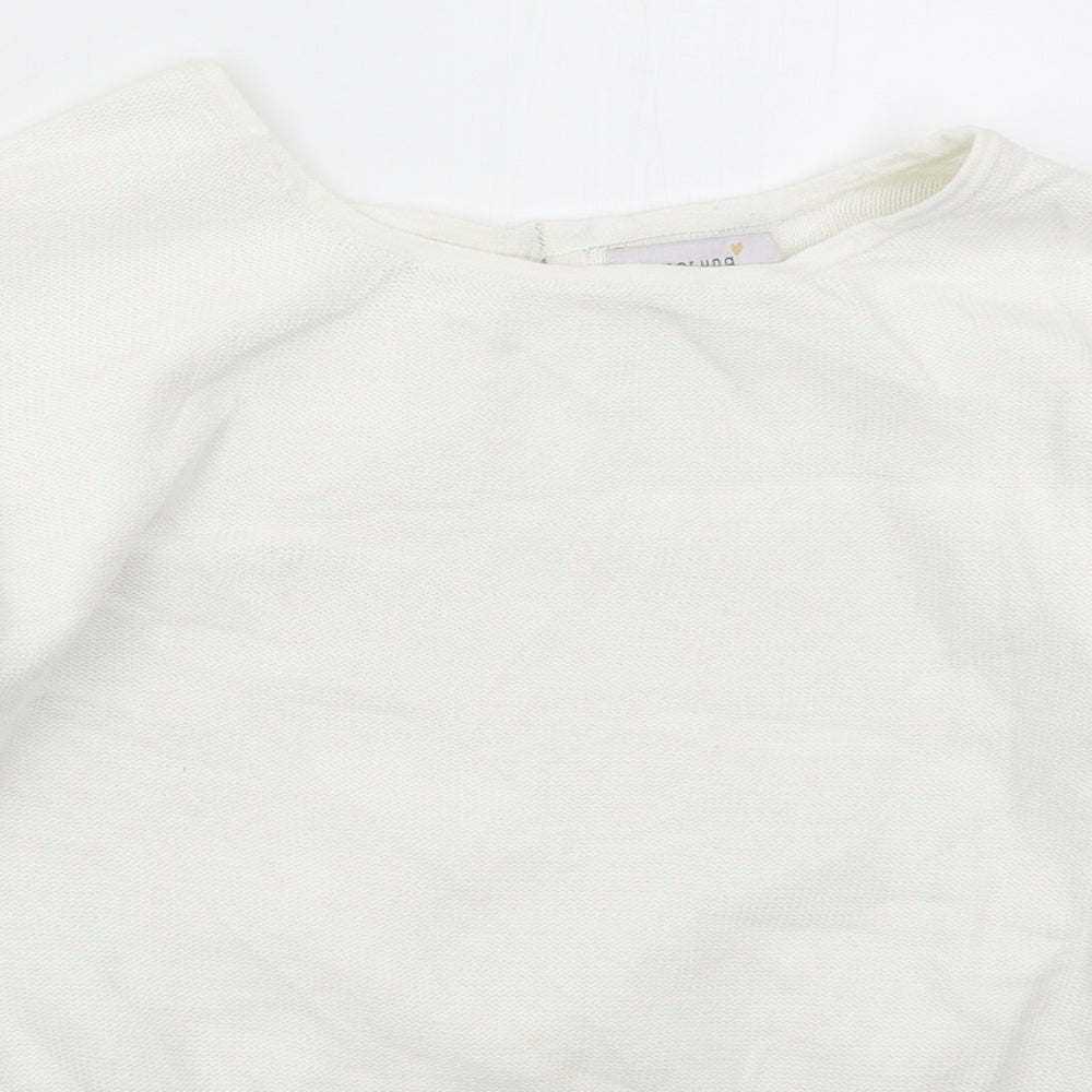 Womens UK Size 10 Marks and Spencer White Pullover Jumper