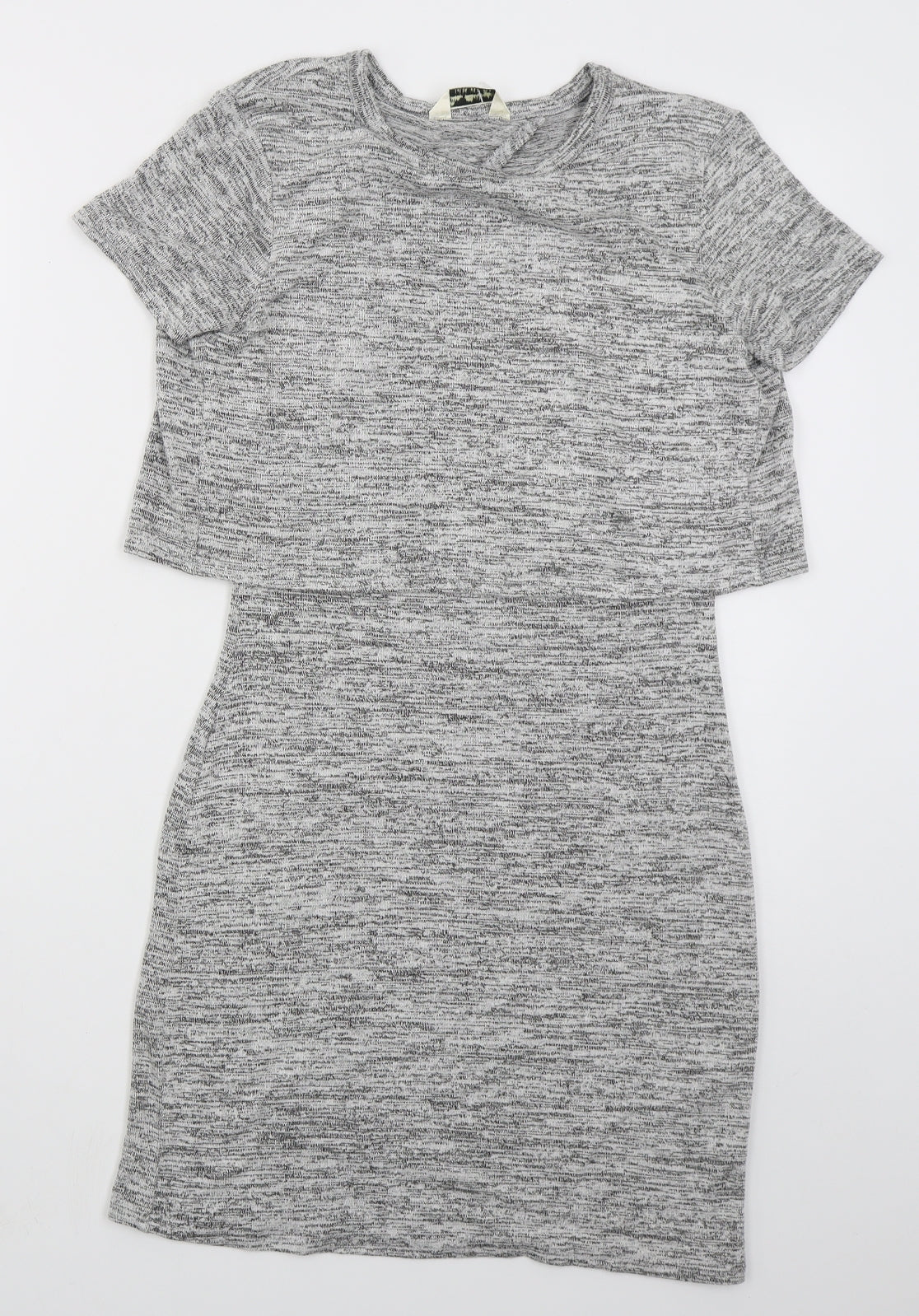 Miss Selfridge Womens Grey  Viscose Bodycon  Size 6  Crew Neck Pullover
