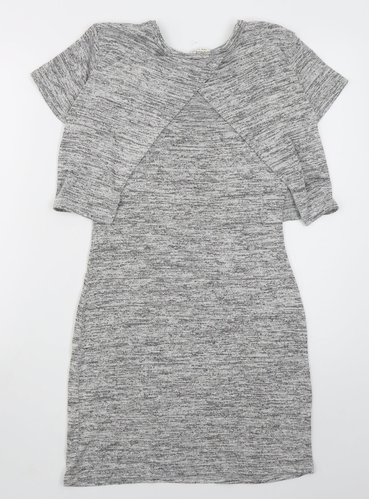 Miss Selfridge Womens Grey  Viscose Bodycon  Size 6  Crew Neck Pullover