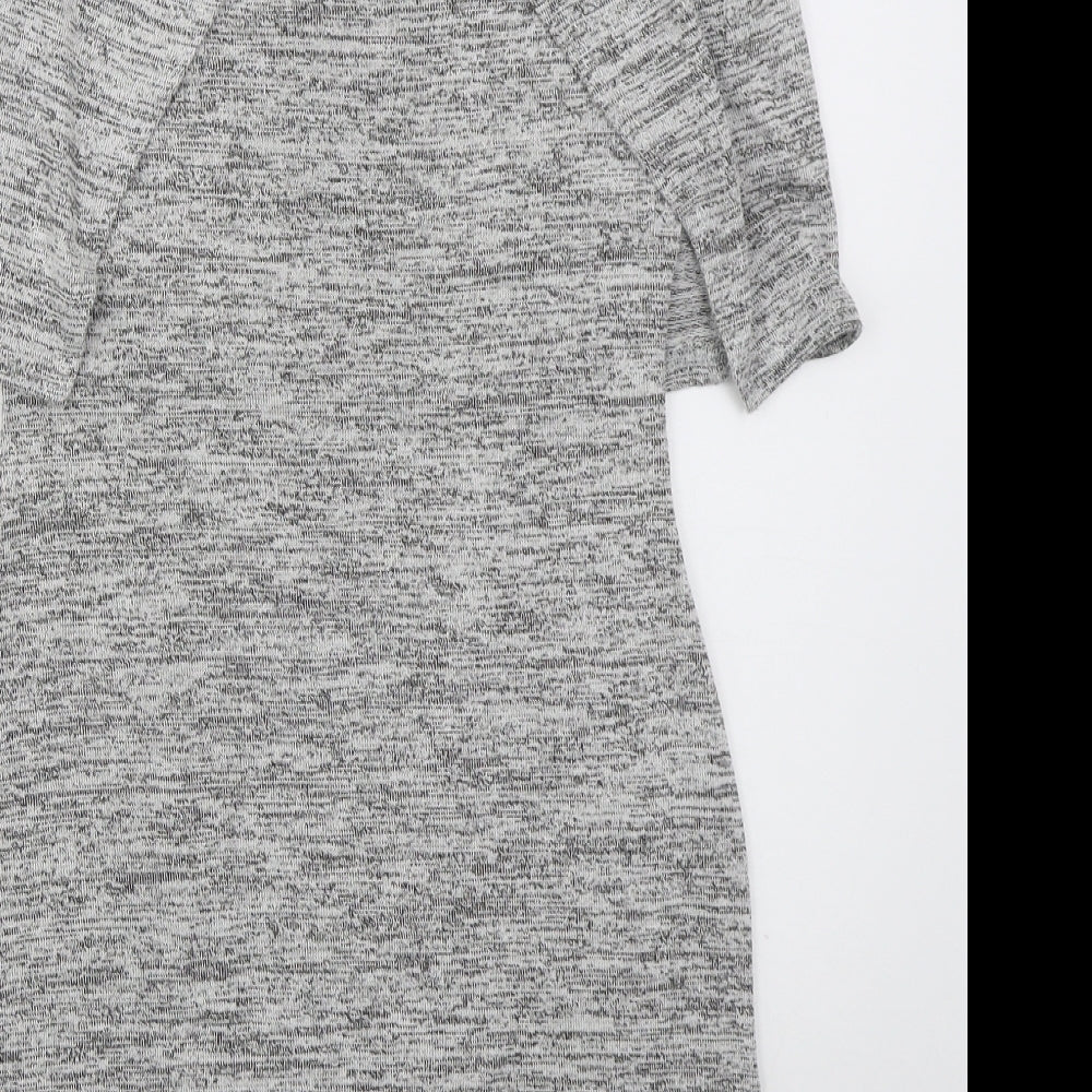 Miss Selfridge Womens Grey  Viscose Bodycon  Size 6  Crew Neck Pullover