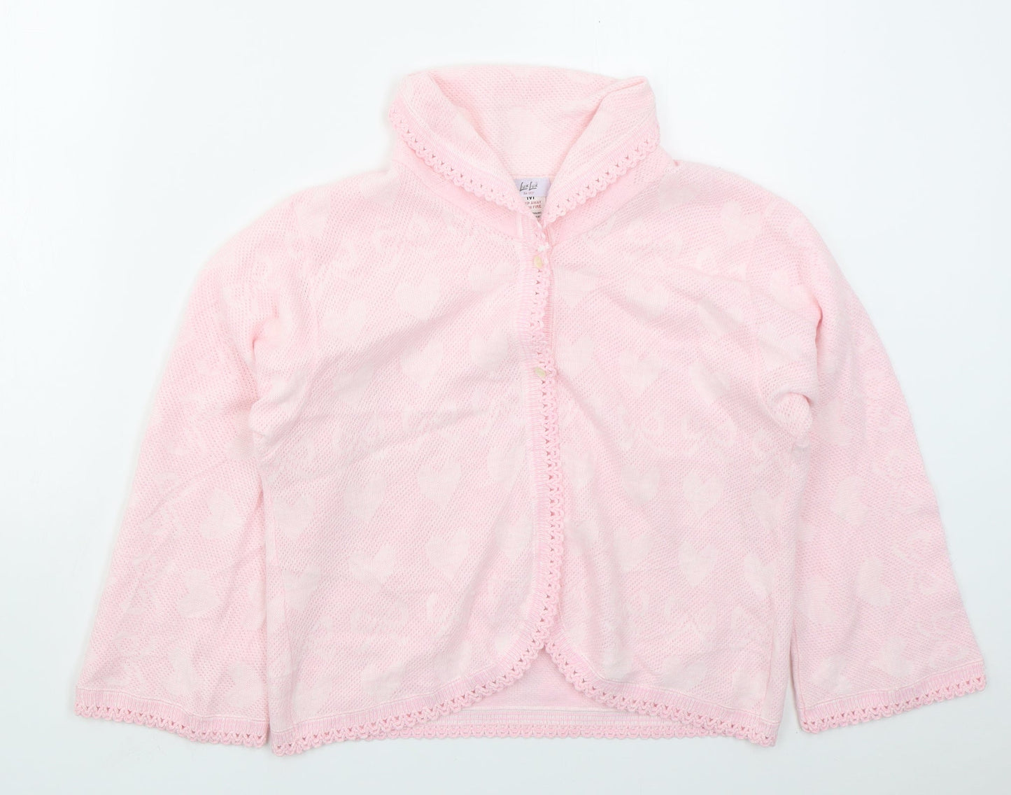 Womens UK Size M Lux Lux Pink Cardigan Jumper