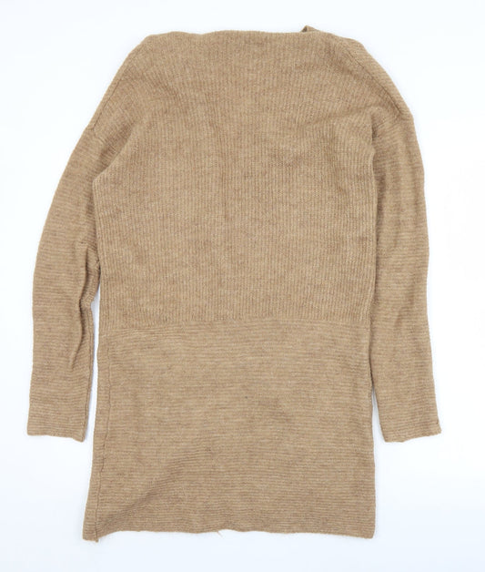 Avenue Womens Brown Round Neck  Acrylic Cardigan Jumper Size 12