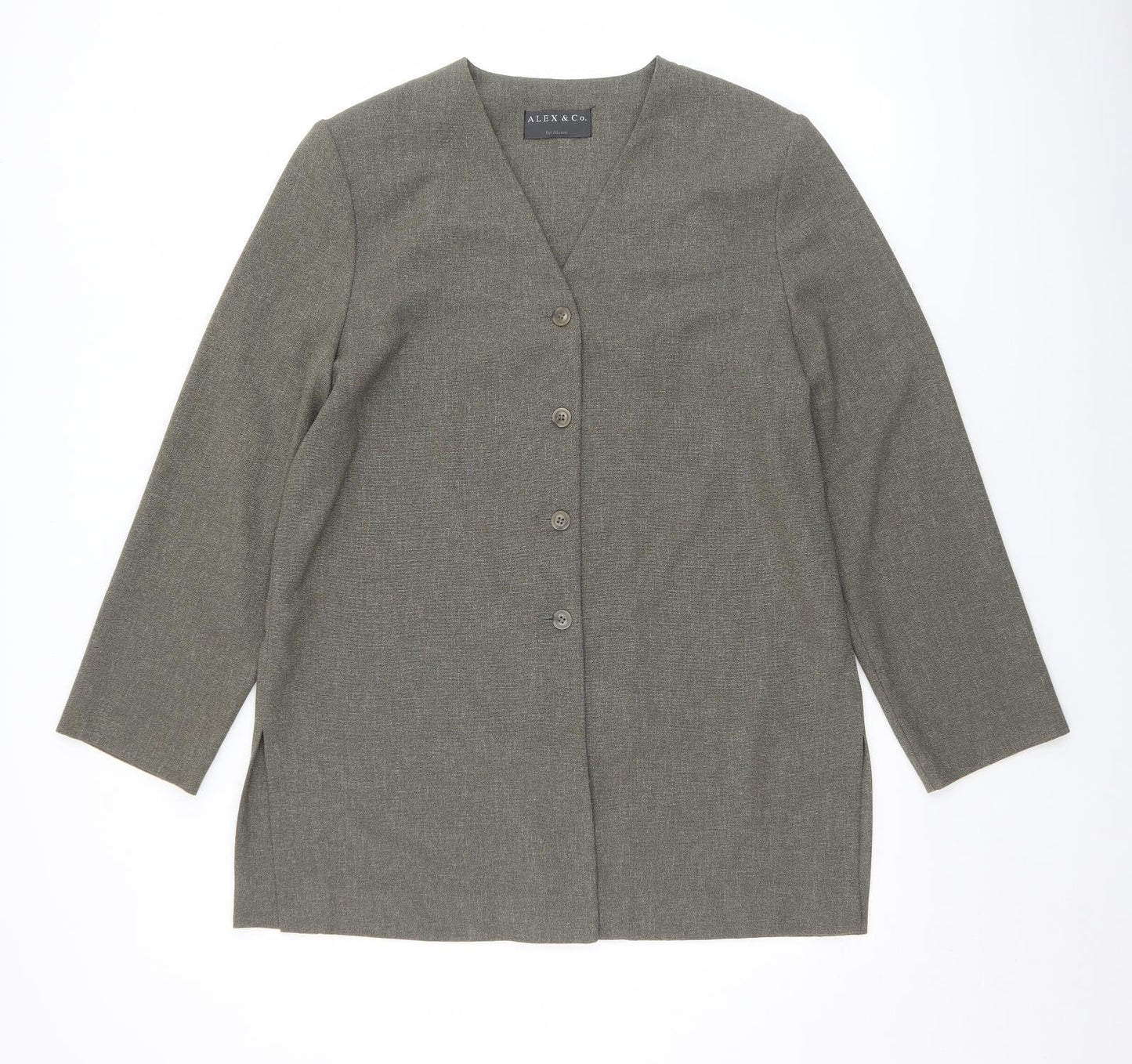 Alex & Co Womens Grey   Jacket  Size 14  Button