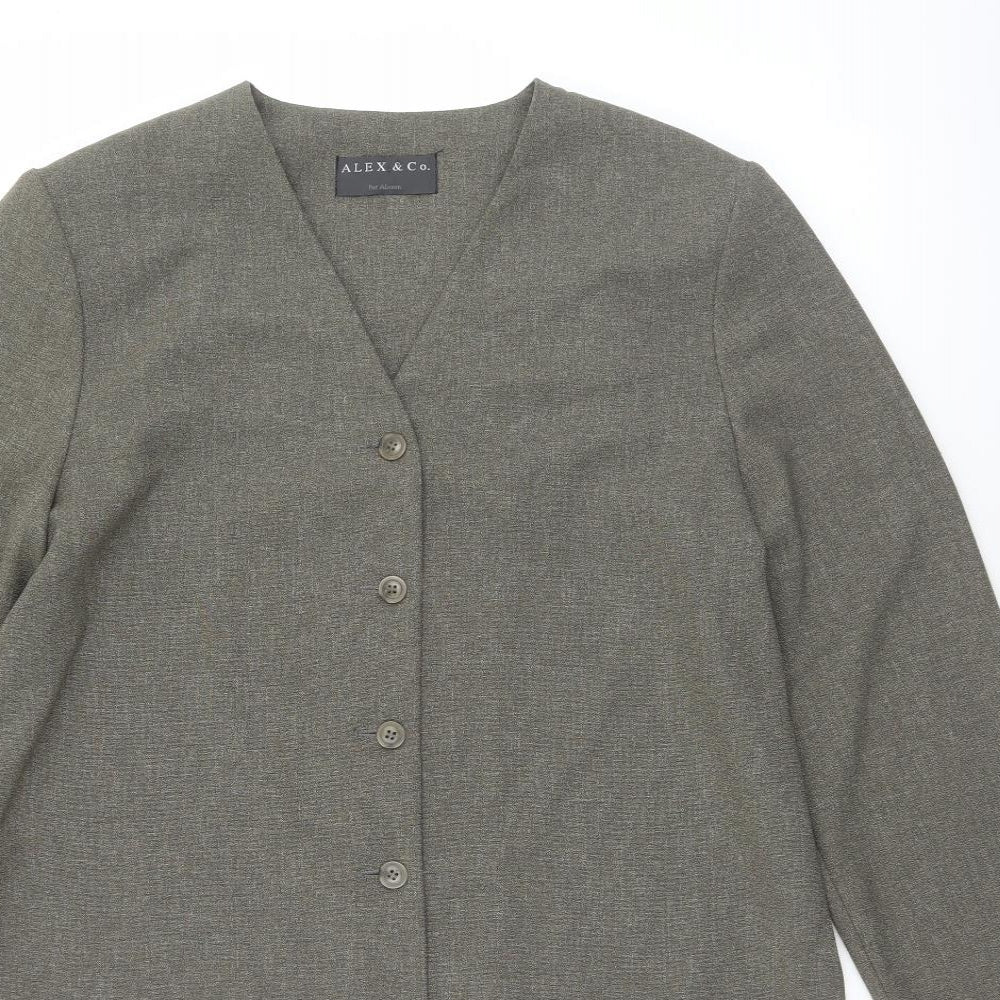Alex & Co Womens Grey   Jacket  Size 14  Button