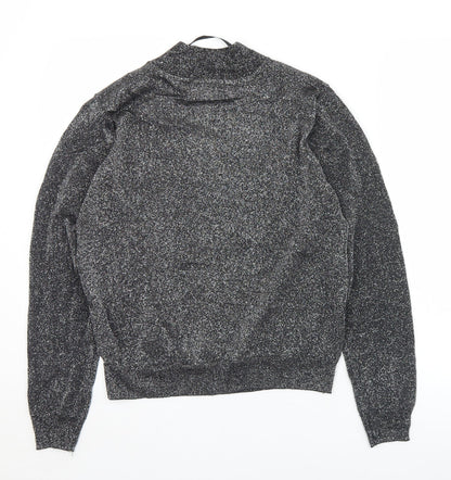 Atmophere Womens Silver Crew Neck  Viscose Full Zip Jumper Size 12