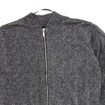 Atmophere Womens Silver Crew Neck  Viscose Full Zip Jumper Size 12