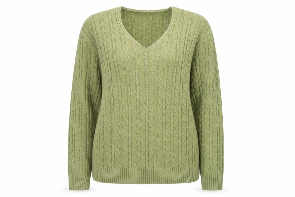 Womens UK Size L CHIC Green Pullover Jumper