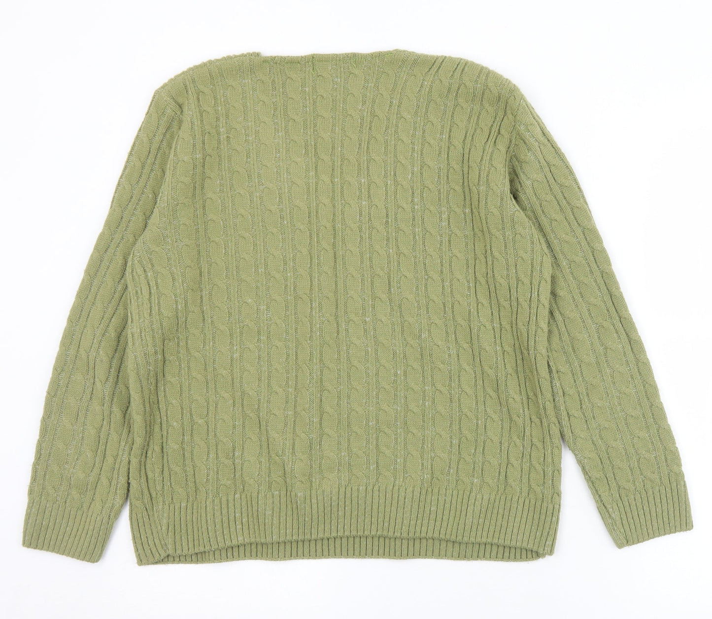 Womens UK Size L CHIC Green Pullover Jumper
