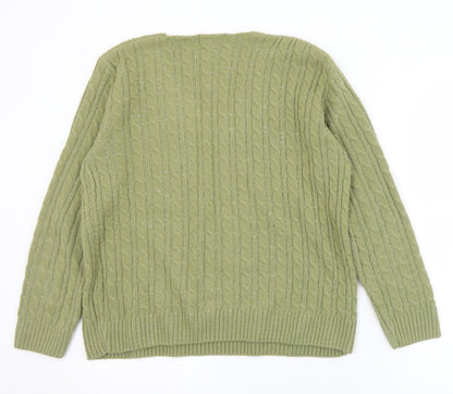 Womens UK Size L CHIC Green Pullover Jumper