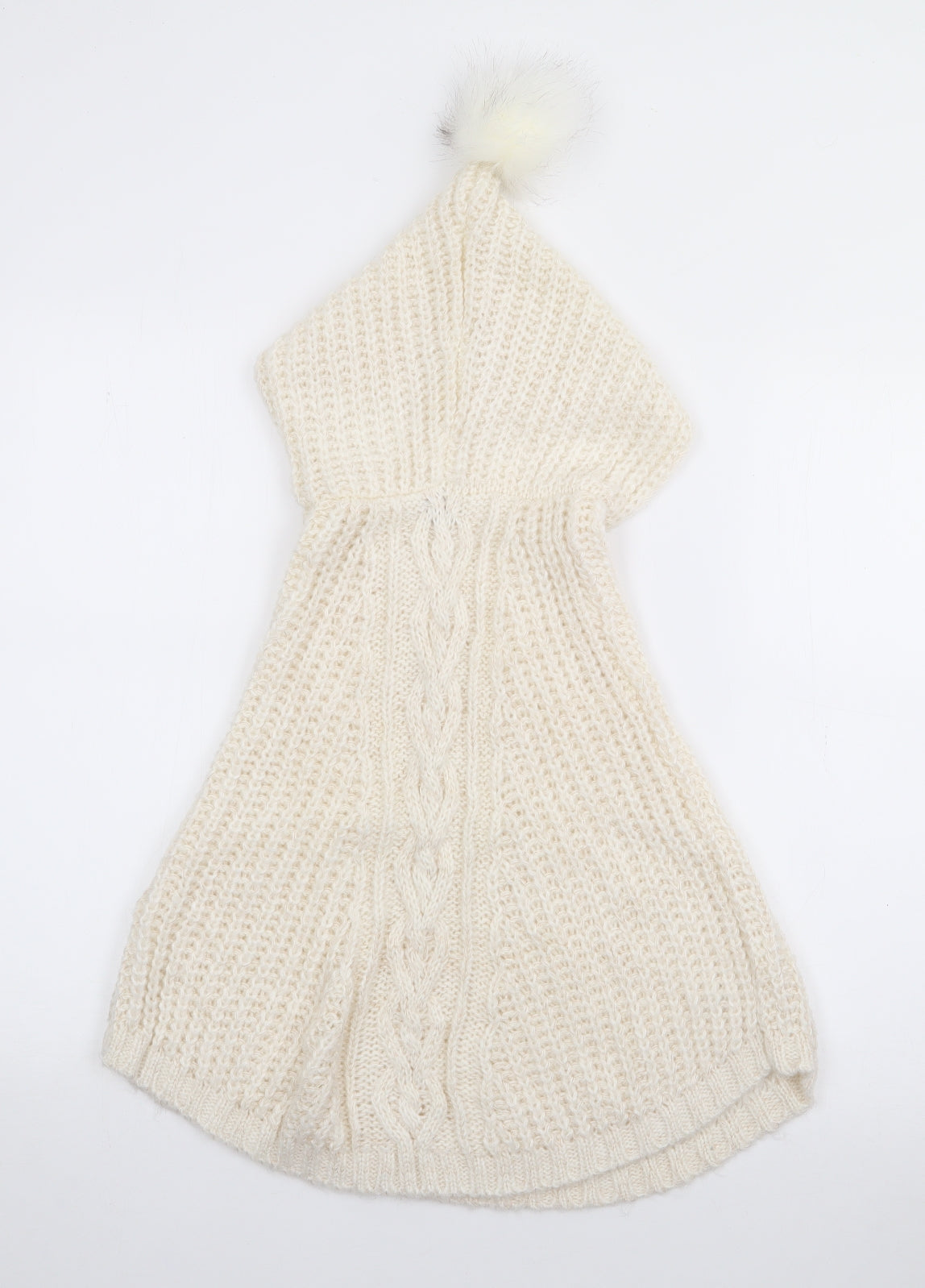 TU Girls White   Jacket Poncho One Size