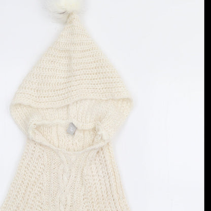 TU Girls White   Jacket Poncho One Size