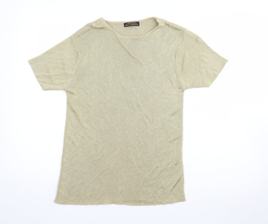 Womens UK Size 14 St Bernard Gold Basic T-Shirt