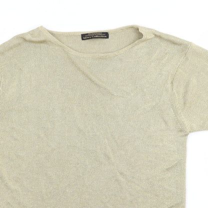 Womens UK Size 14 St Bernard Gold Basic T-Shirt
